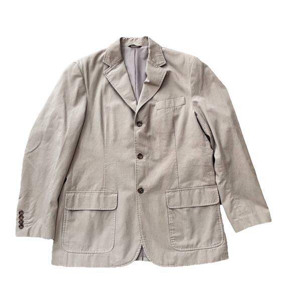 Eddie Bauer Sport Coat Blazer Jacket Mens Medium Khaki Three-Button 100% Cotton* - Picture 1 of 10